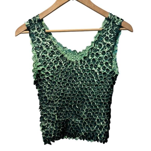 Unbranded Y2K Inspired Green Textured Stretch Popcorn Tank S/M - Picture 1 of 3